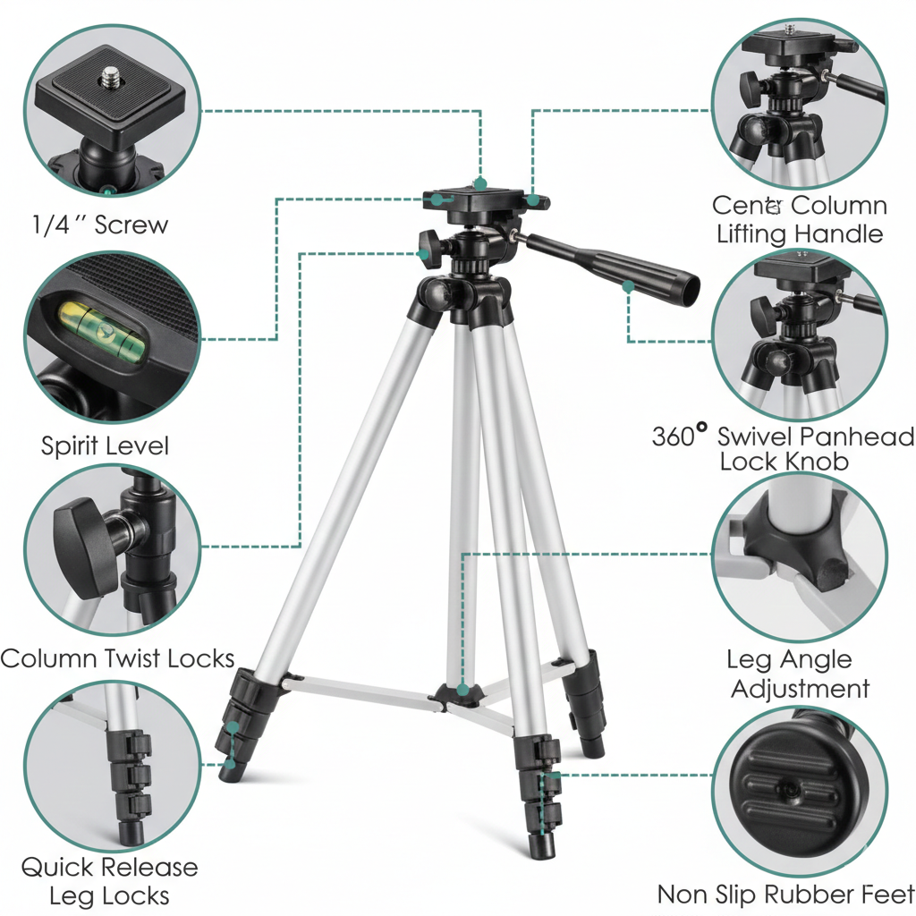 Tripod 3110 Portable Adjustable Aluminium Lightweight Camera Stand Tripod