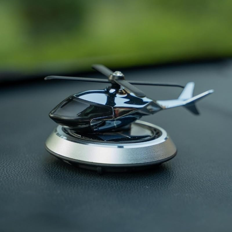 Solar Powered Car Aroma Diffuser Helicopter Air Freshener – Dashboard Perfume Decor