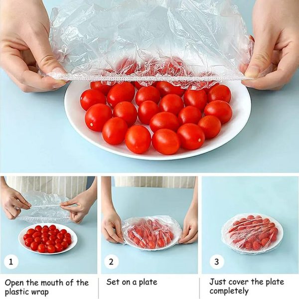 100 PCS Disposable Food Cover Plastic Bags