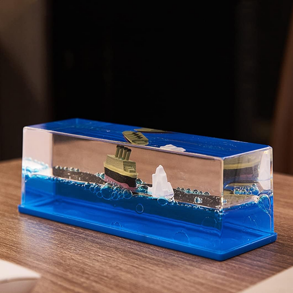 Titanic Unsinkable Fluid Drift Bottle – Acrylic Cruise Ship Decor