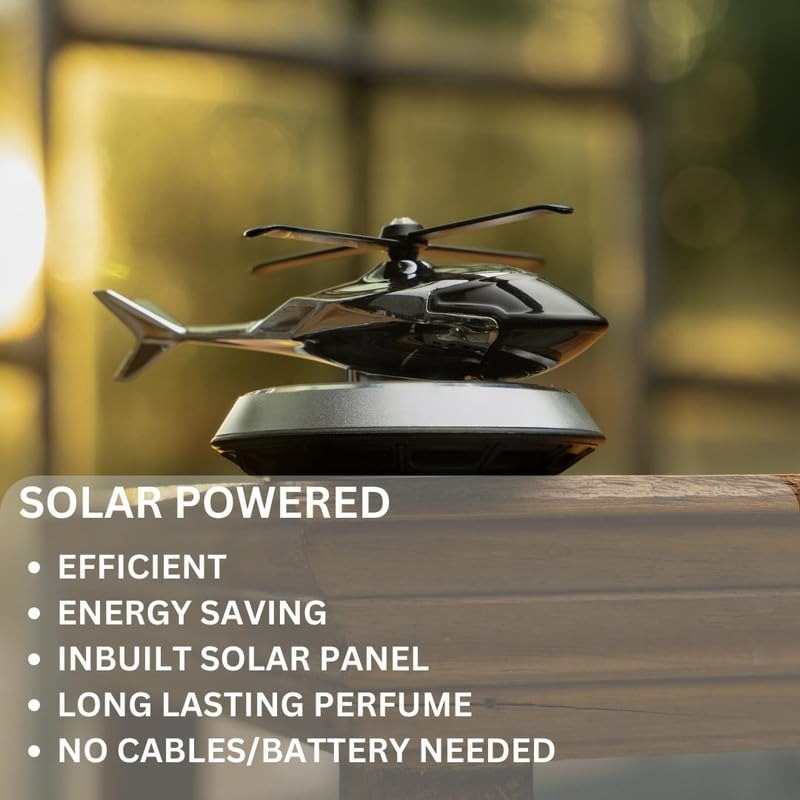 Solar Powered Car Aroma Diffuser Helicopter Air Freshener – Dashboard Perfume Decor
