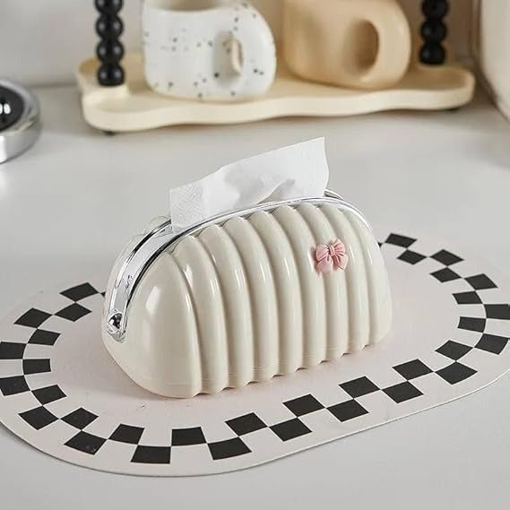Decorative Shell Tissue Box Case Elegant And Modern Napkin Holder