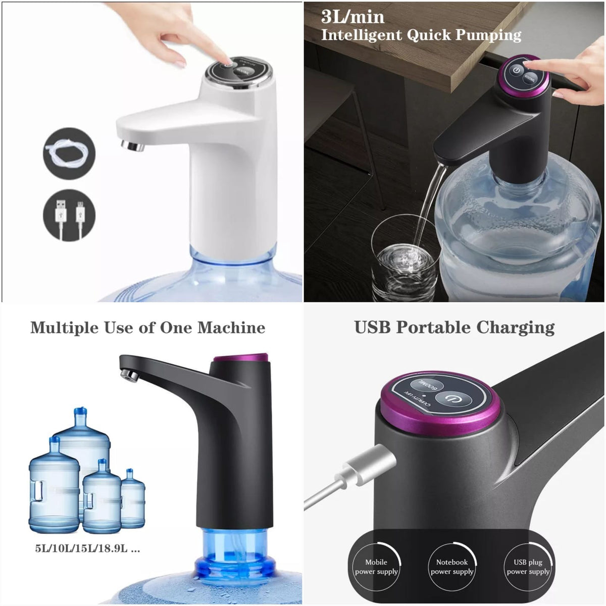 Mclassic MD-03 Touch Intelligent Electric Water Pump – Rechargeable Automatic Dispenser
