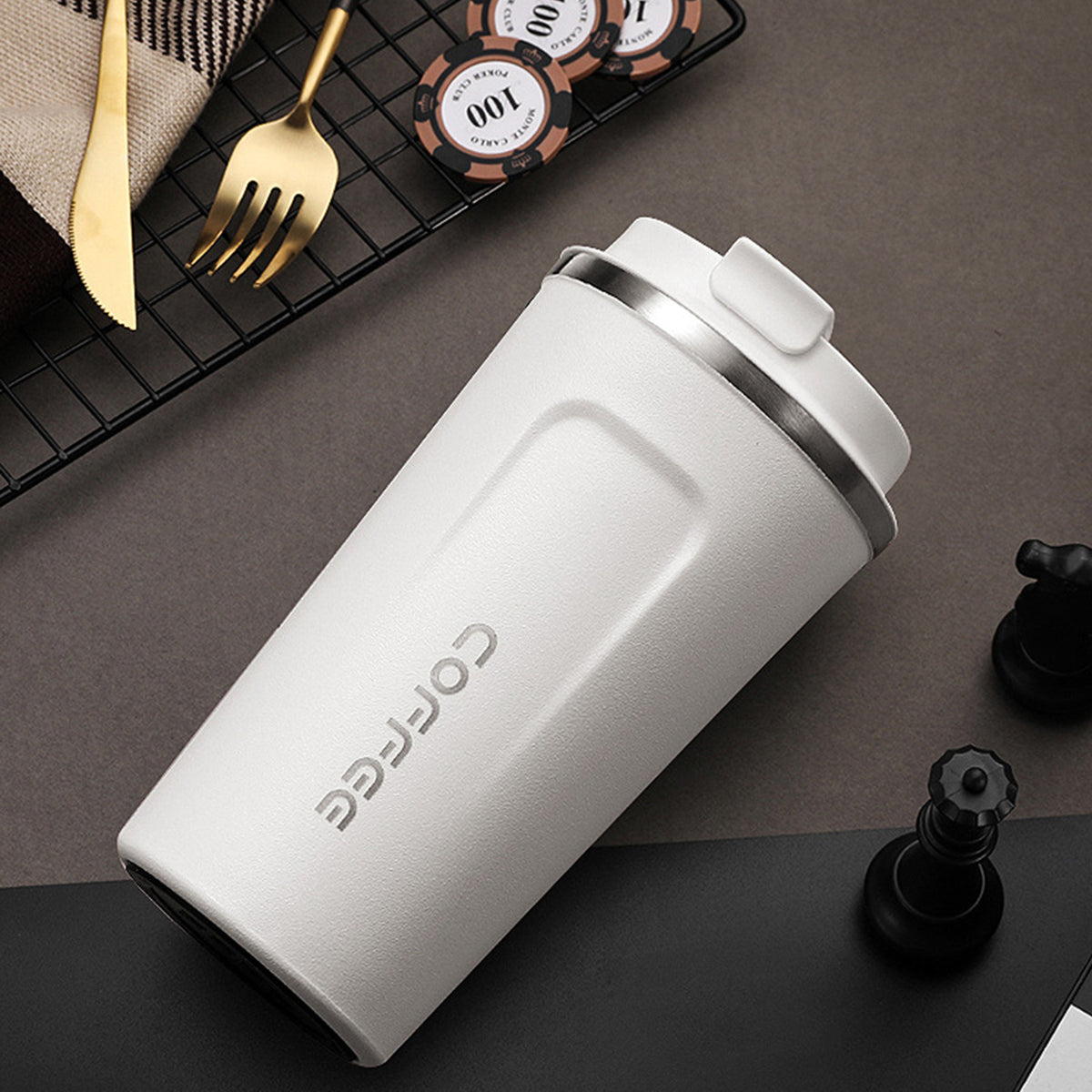 510ml Large-capacity Coffee Cup Keep Heat Stainless Steel Double-layer