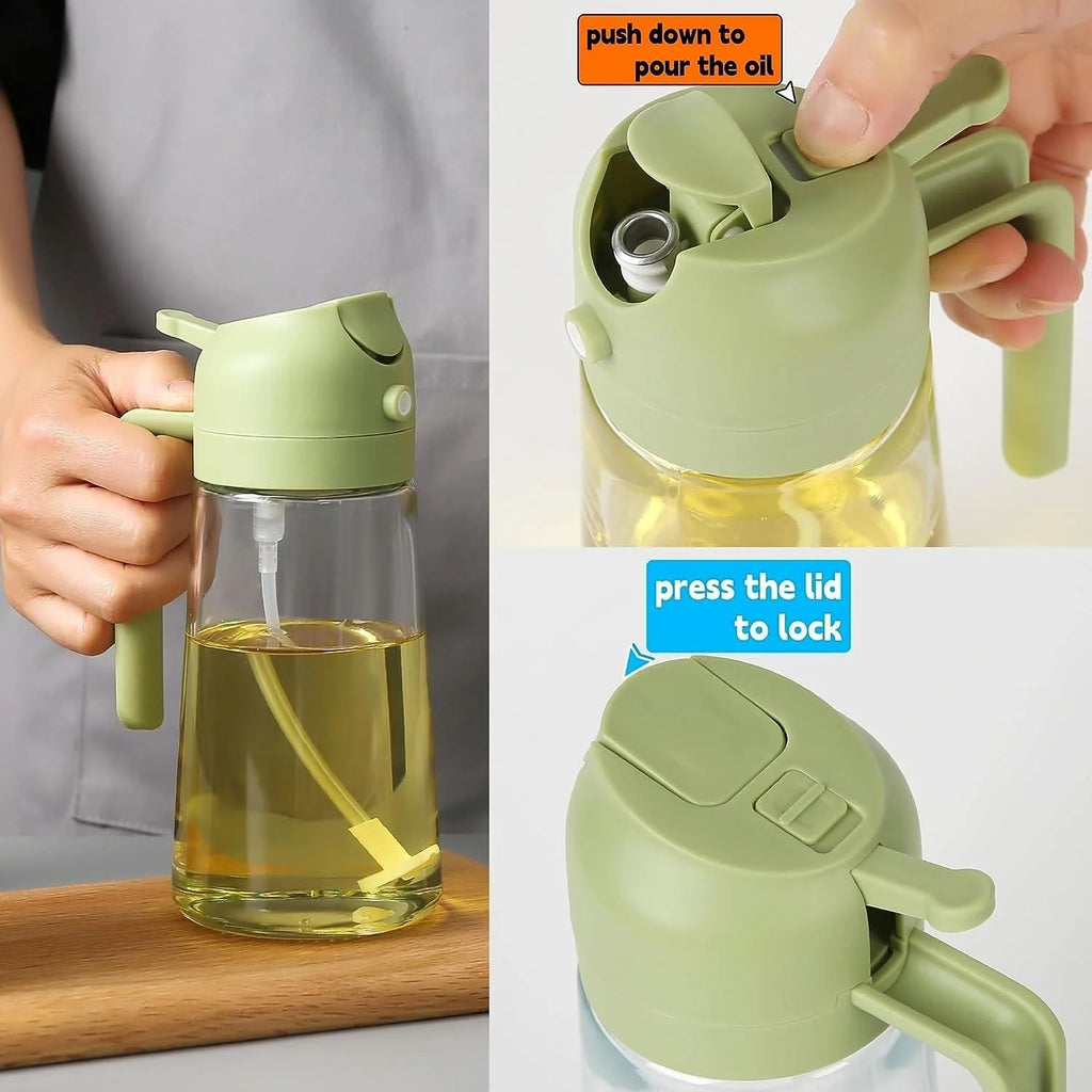 2-in-1 Oil Spray Bottle | Adjustable Mist & Dispenser