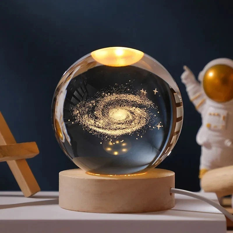 3D Galaxy Crystal Ball Night Light